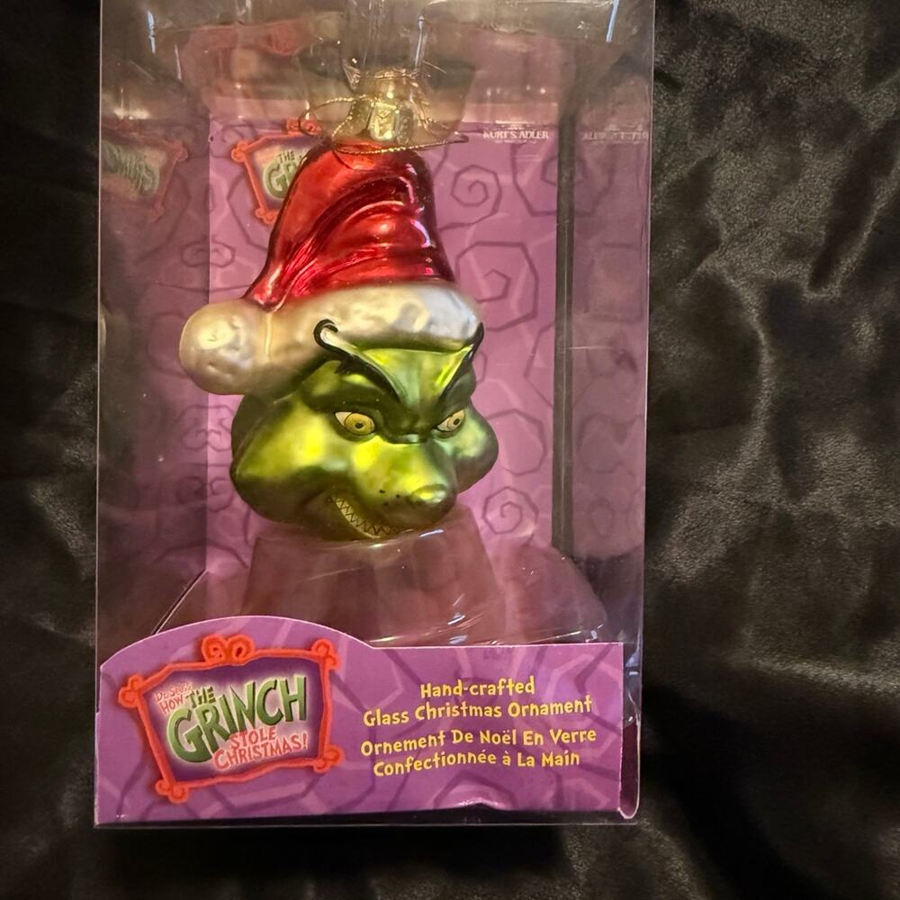 Vintage How the Grinch Stole Christmas Glass Ornament Kurt S. Adler NIB